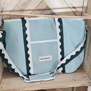Business and Pleasure Blue and White Cooler Bag